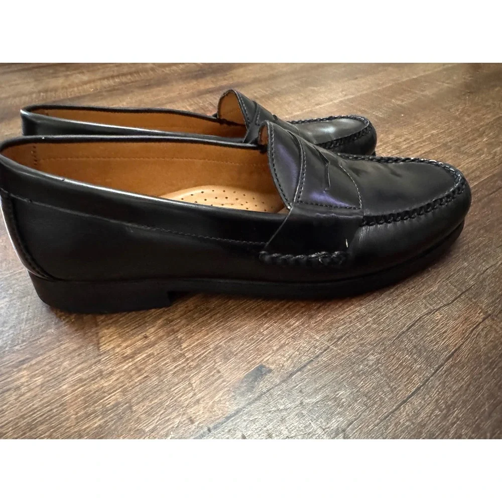Johnston & Murphy Hayes Penny Loafers Men's 9 M Black Leather Dress Shoes